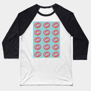 Watercolor donuts pattern - pink and blue background Baseball T-Shirt